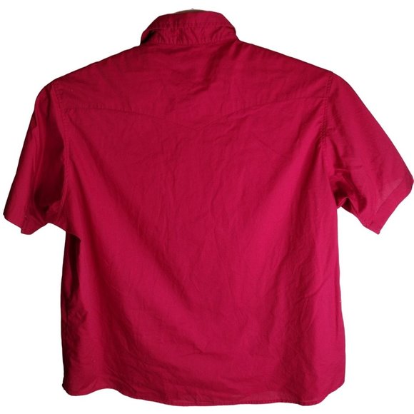 Wrangler Men's Red Western Fashion Snap Short Sleeve 2XL Shirt - Picture 3 of 4